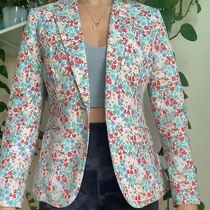 Pink Floral Print JCrew Blazer